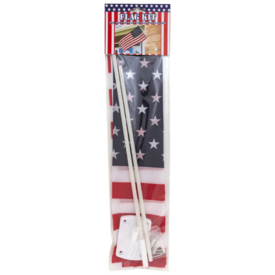Flag Kit American 30.25x16.2in Flag W/31in K/d Pole & 4pc SCREW& 4pc Bolts Pbh