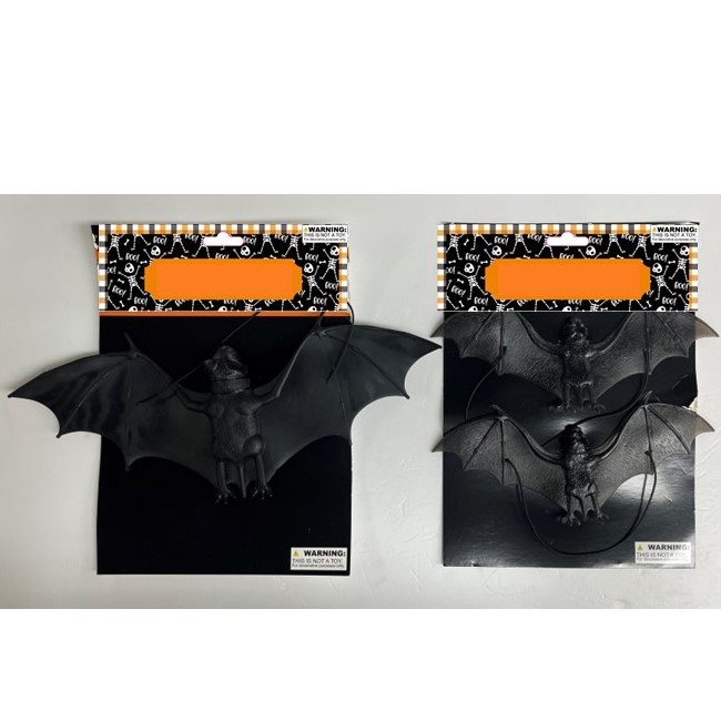 Bat Hanging Single/2pk Pvc13x5.5in/8.5x3.75in Translucent/solid Black Hlwn Tcd