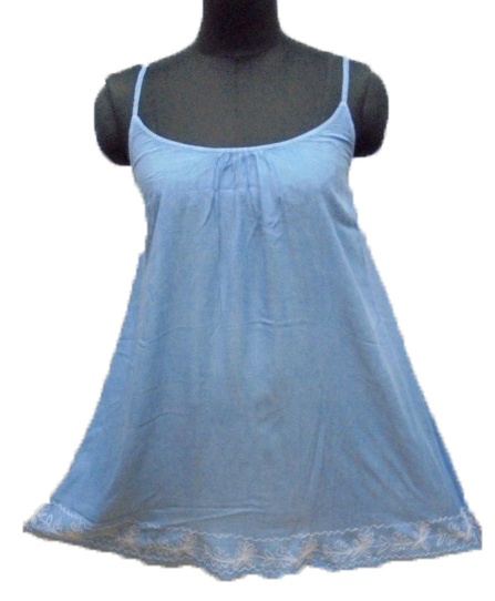 Women's Rayon Short Dress w/ Spaghatti Straps - DENIM Wash - Size Small-XL
