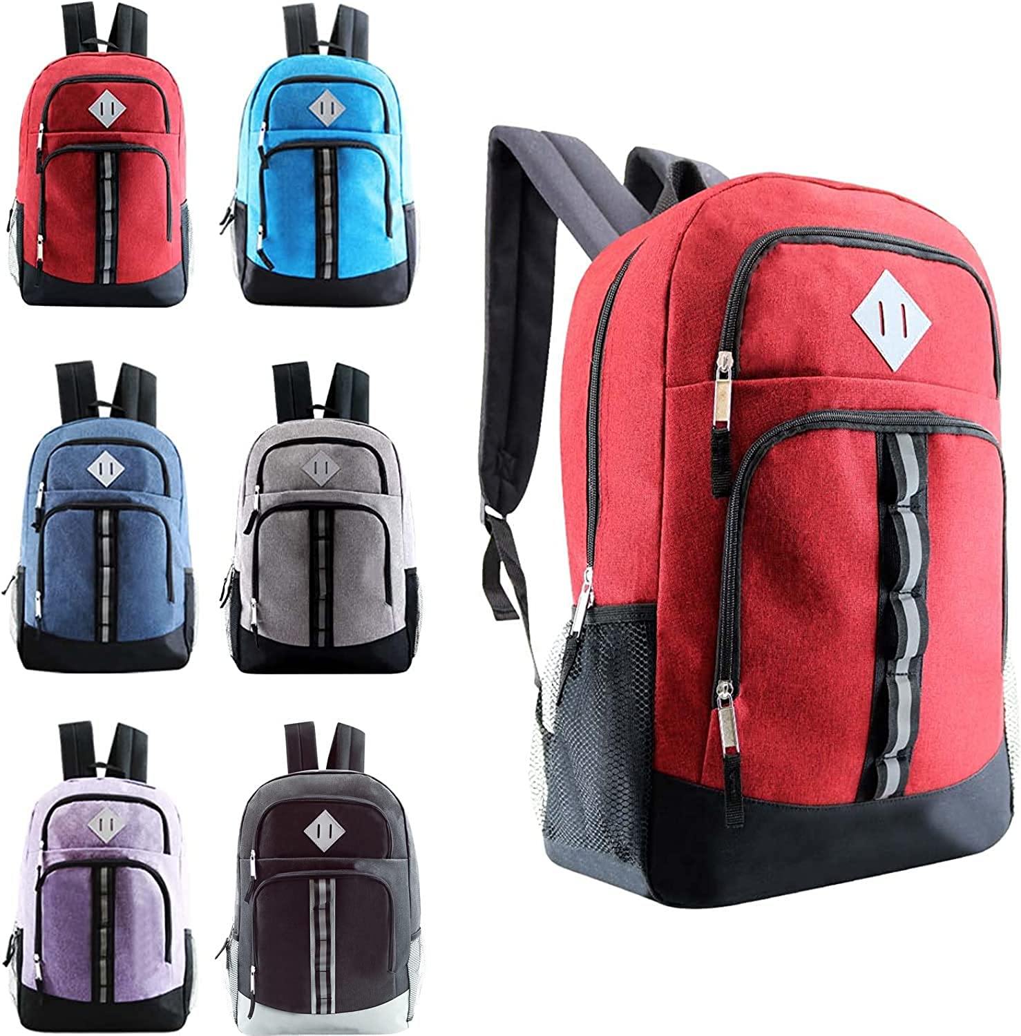 ''18'''' Deluxe Classic Style Two Tone BACKPACKs w/ Embroidered Locker Loops & Mesh Pockets - Assorted 