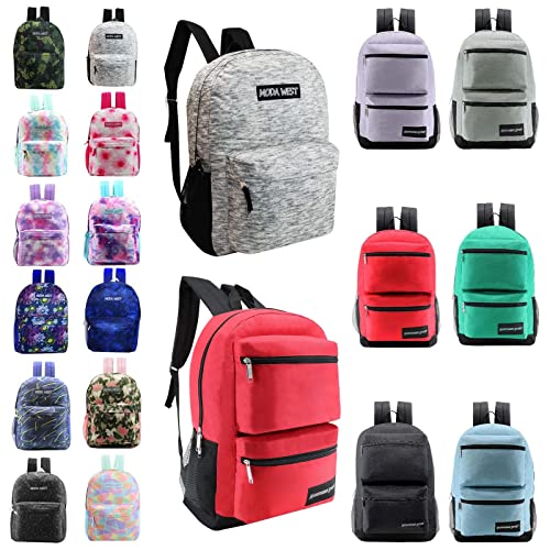 ''17'''' Lightweight Classic & Sport BACKPACKs w/ Mesh Side Pockets - Tie-Dye, Camo & Solid Colors''