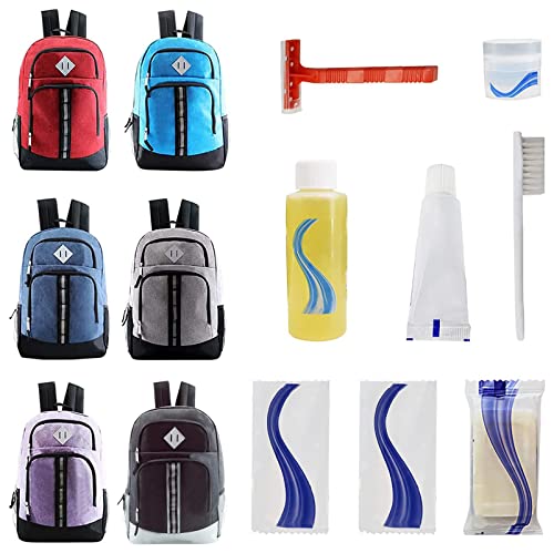 ''18'''' Classic BACKPACKs & Unisex Hygiene Supply Kit Bundle w/ Embroidered Locker Loop & Straps - Ass