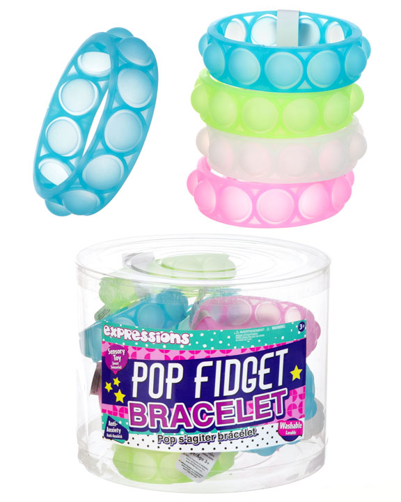 Glow in the Dark Bubble Snap Fidget Pop-It Bracelets