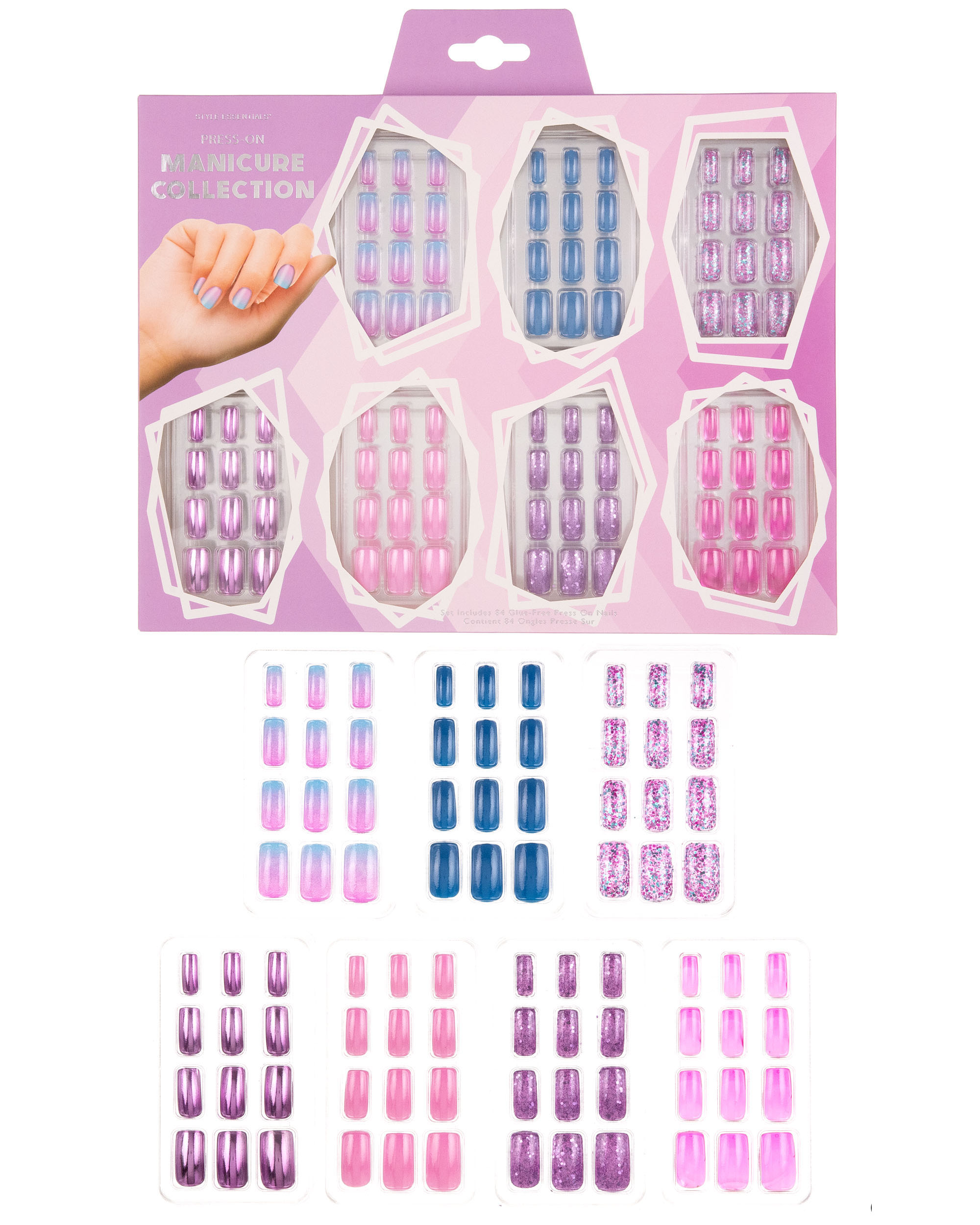 Style Essentials Press-On Manicure Collection Sets - Pretty Pinks