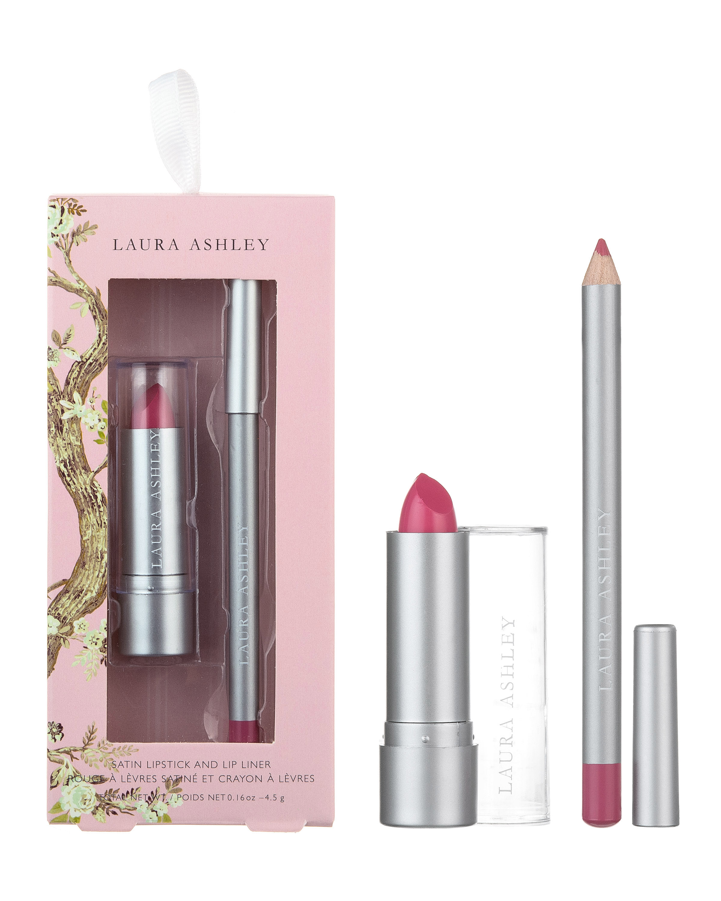 Laura Ashley Queensbury Satin LIPSTICK & Liner Set - Light Pink - 2-Pack