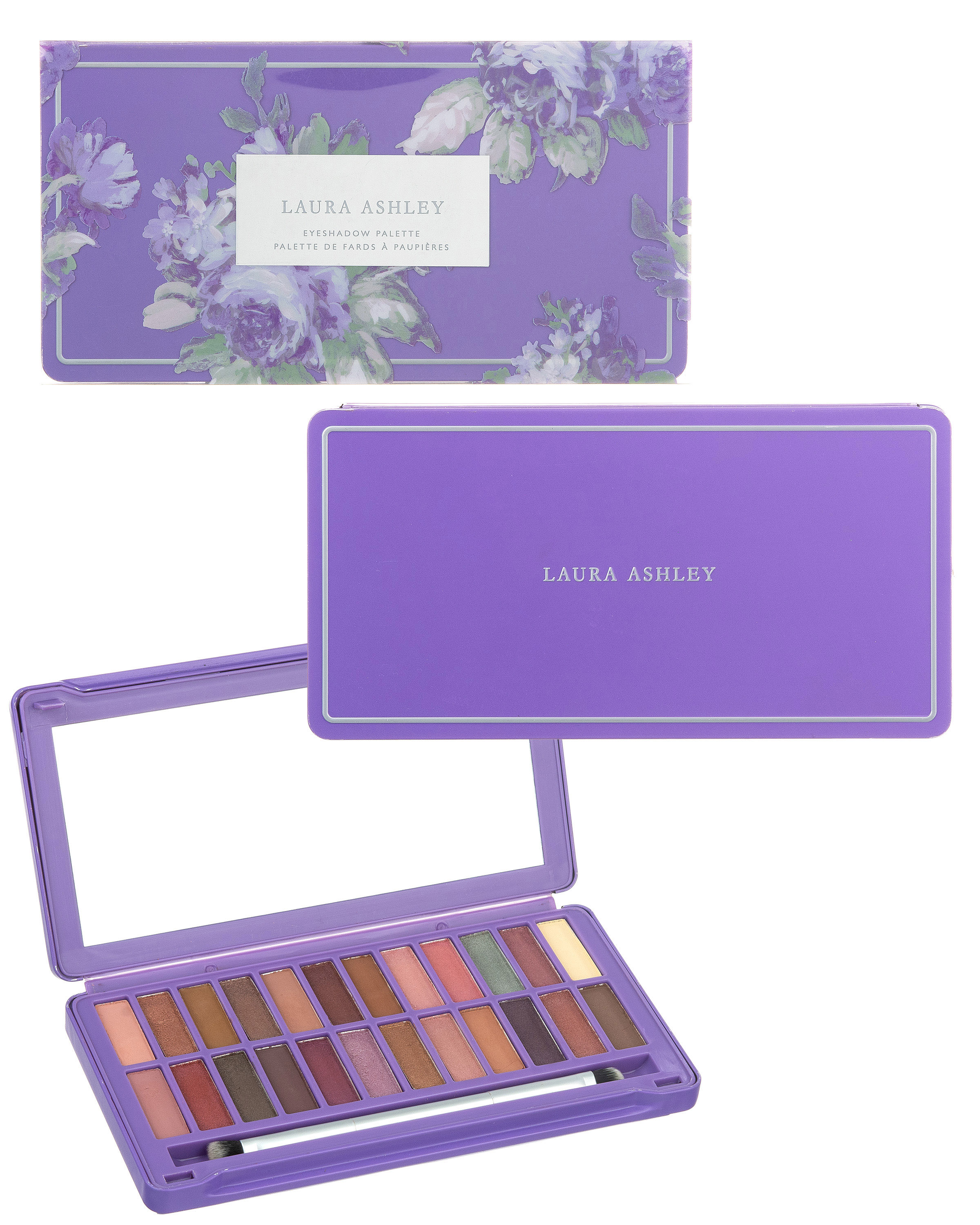 Laura Ashley Eyeshadow Palettes w/ 12 Colors - Violetta Tin