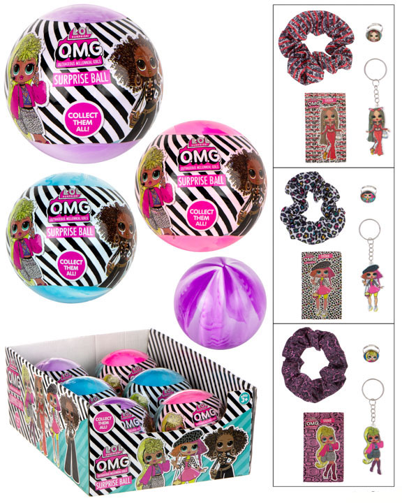 L.O.L. Surprise! Tie-Die Two Tone Party Favor O.M.G. Surprise Balls w/ Counter Display
