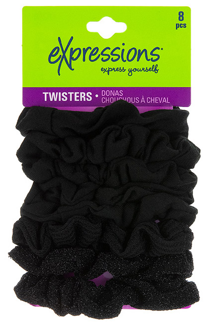 Black HAIR Scrunchies - 8-Pack