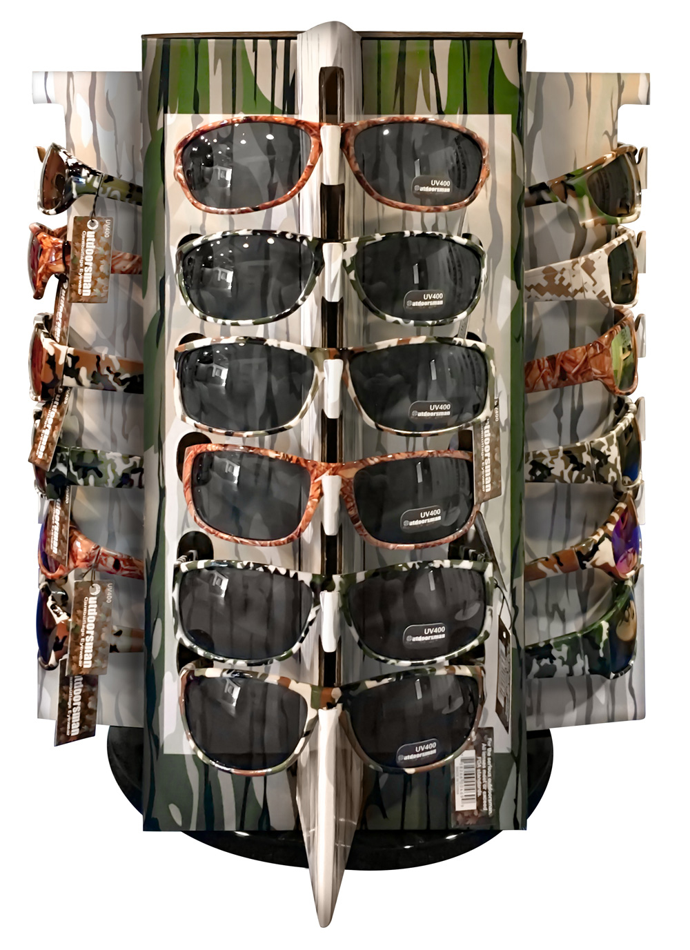 Men's & Women's Camouflage SUNGLASSES w/ Spinning Counter Display