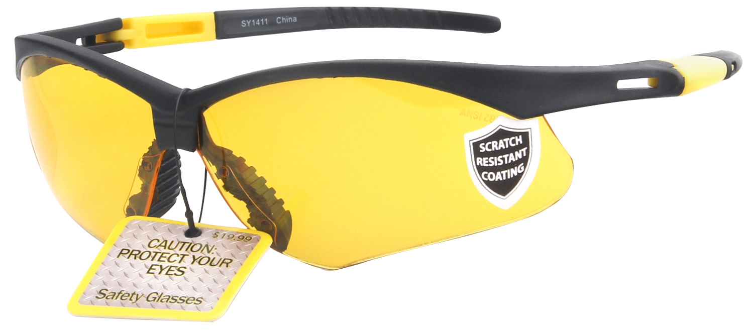 Yellow Tinted Work Safety GLASSES