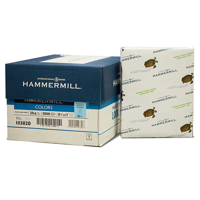 ''Hammermill 8.5'''' X 11'''' Turquoise Colored Paper (10 Reams/Case)''