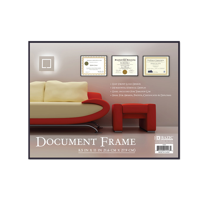 ''8.5'''' X 11'''' Front Loading Document FRAME w/ Glass Cover''