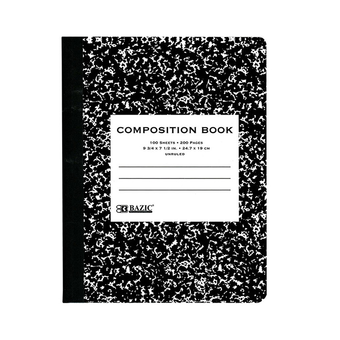 Unruled 100 Ct. Black Marble Composition Book