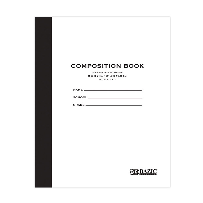 ''20 Ct. 8.5'''' X 7'''' Manila Cover Composition Book''