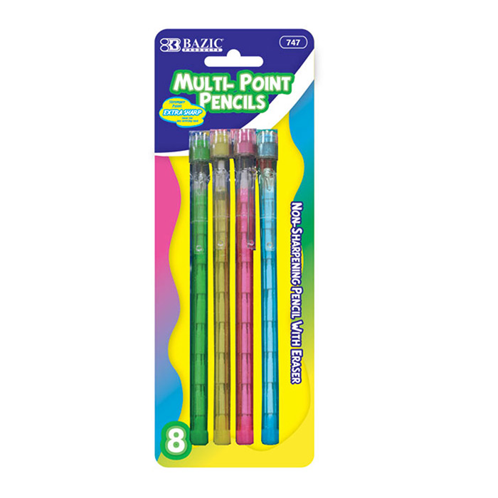 Transparent Multi-Point Pencil (8/Pack)
