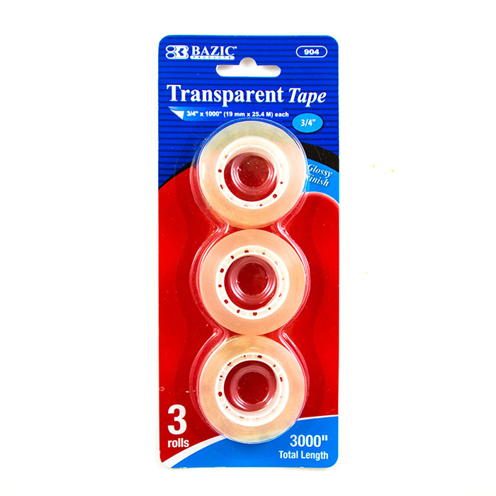 ''3/4'''' X 1000'''' Transparent Tape Refill (3/Pack)''