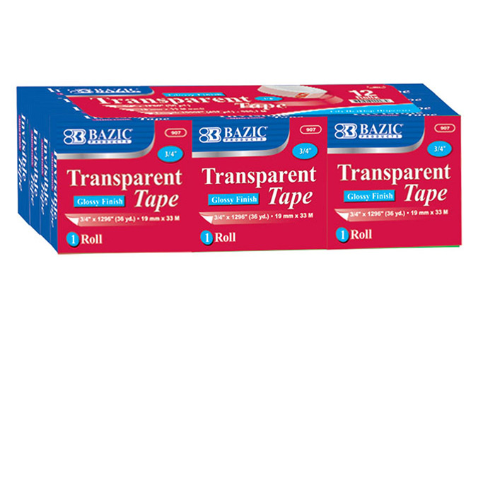 ''3/4'''' X 1296'''' Transparent TAPE Refill (12/Pack)''