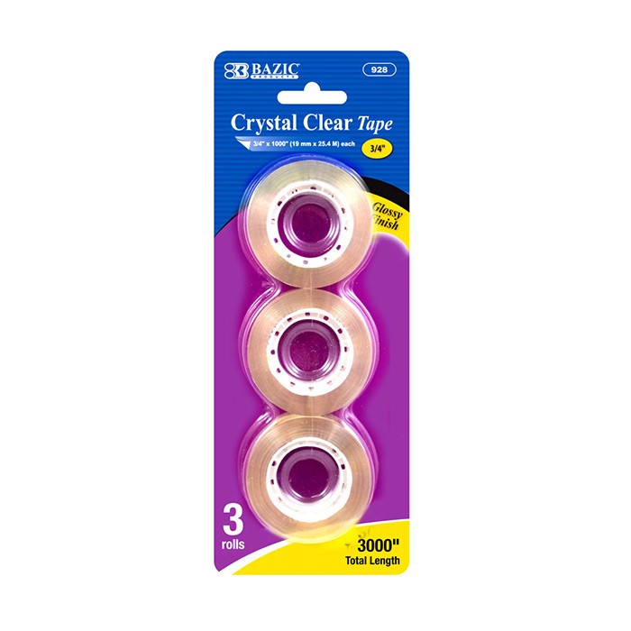 ''3/4'''' X 1000'''' Crystal Clear Tape Refill (3/Pack)''
