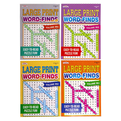 Word FINd Book Lrg PrINt 4 Asst IN 120pc Floor Disp #842 MADE IN USA Ppd $4.95