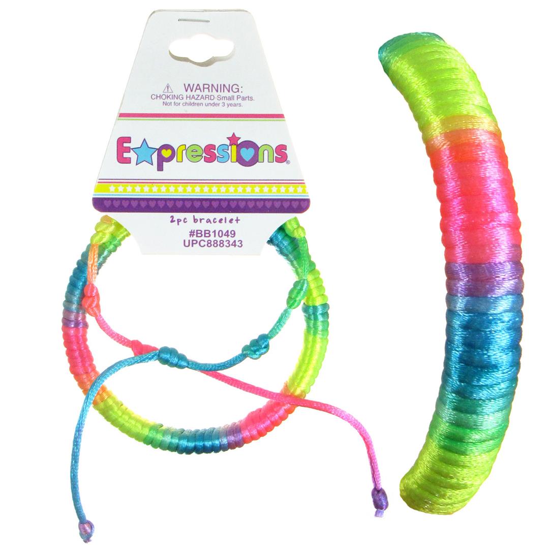 2 Piece Rainbow String Bracelets