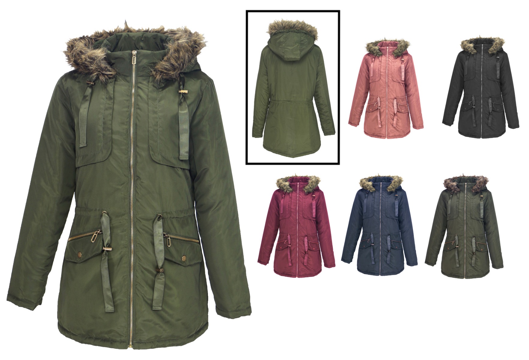 Women's Sherpa Lined Winter JACKETs w/ Detachable Hood & Pockets - Choose Your Color(s)
