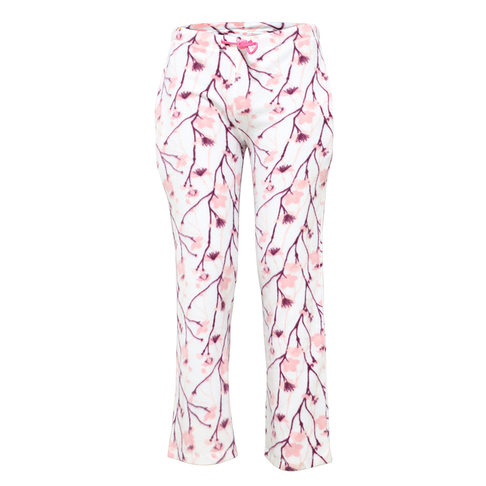 Women's Fleece PAJAMA Pants w/ Cherry Blossom Flower & Stem Print - Size Small-2XL
