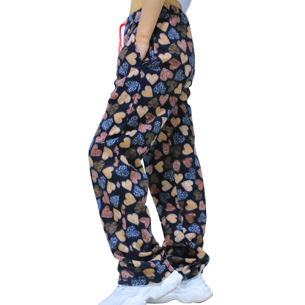Women's Fleece PAJAMA Pants w/ Assorted Heart Print - Size Small-2XL