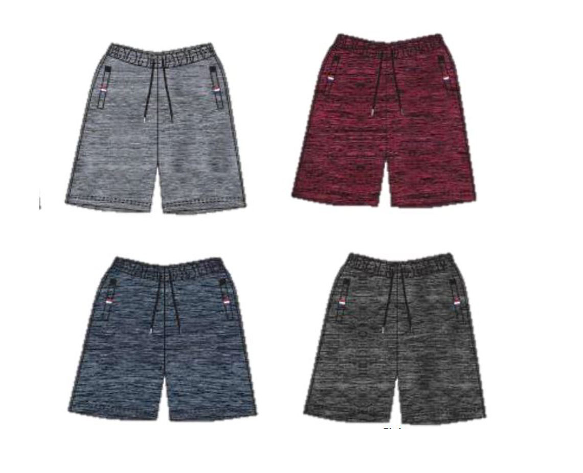 Men's Fleece Heathered Basketball SHORTS w/ Adjustable Waistband & Cargo Pockets - Choose Your Color