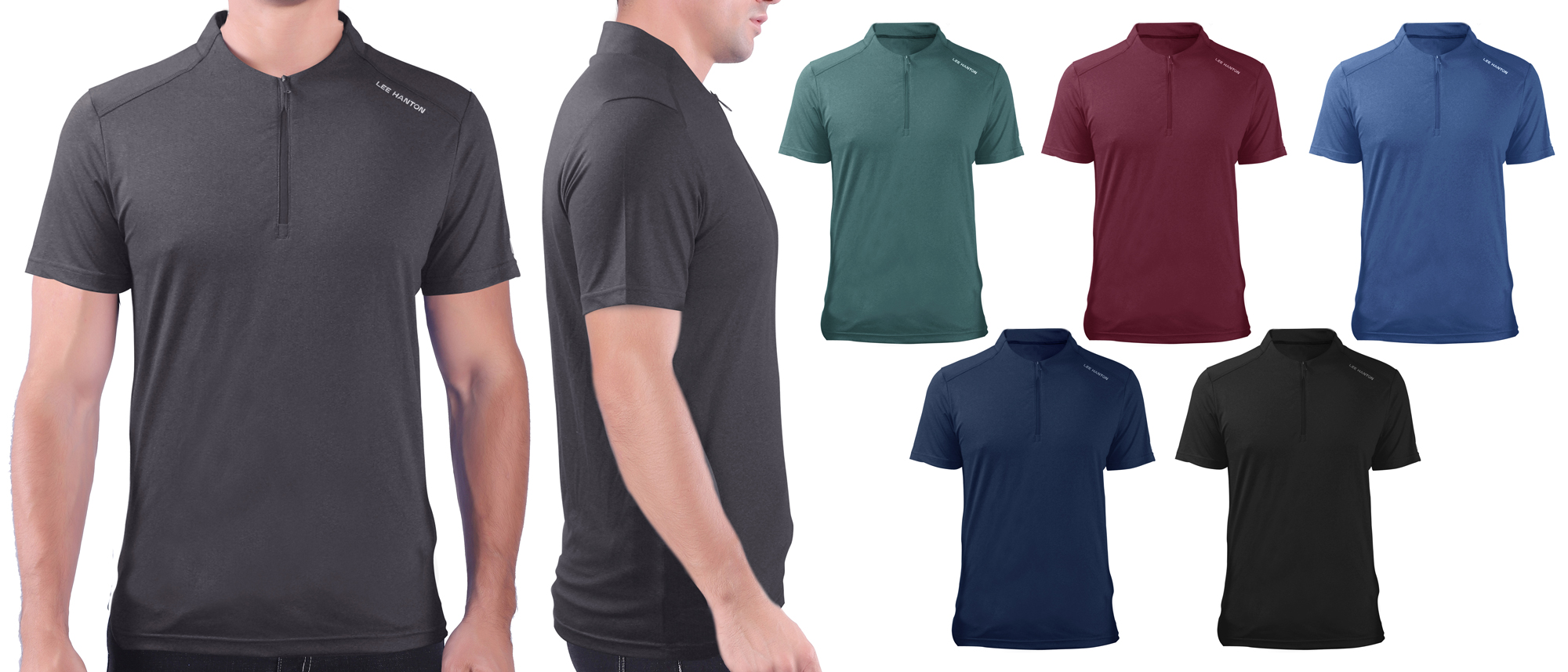 Men's Quarter Zip Sport Polo T-SHIRTs - Choose Your Color(s)