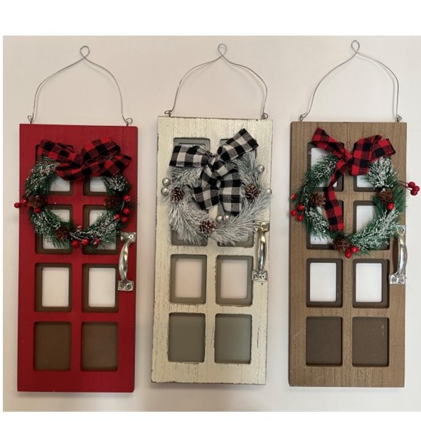 Christmas Decor Hanging DOOR 5.75x13.2in H Mdf/3ast Ht/mdf Comply