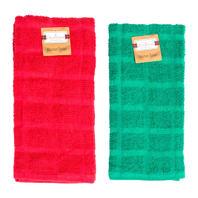 Kitchen TOWEL Christmas Red & Green Peggable