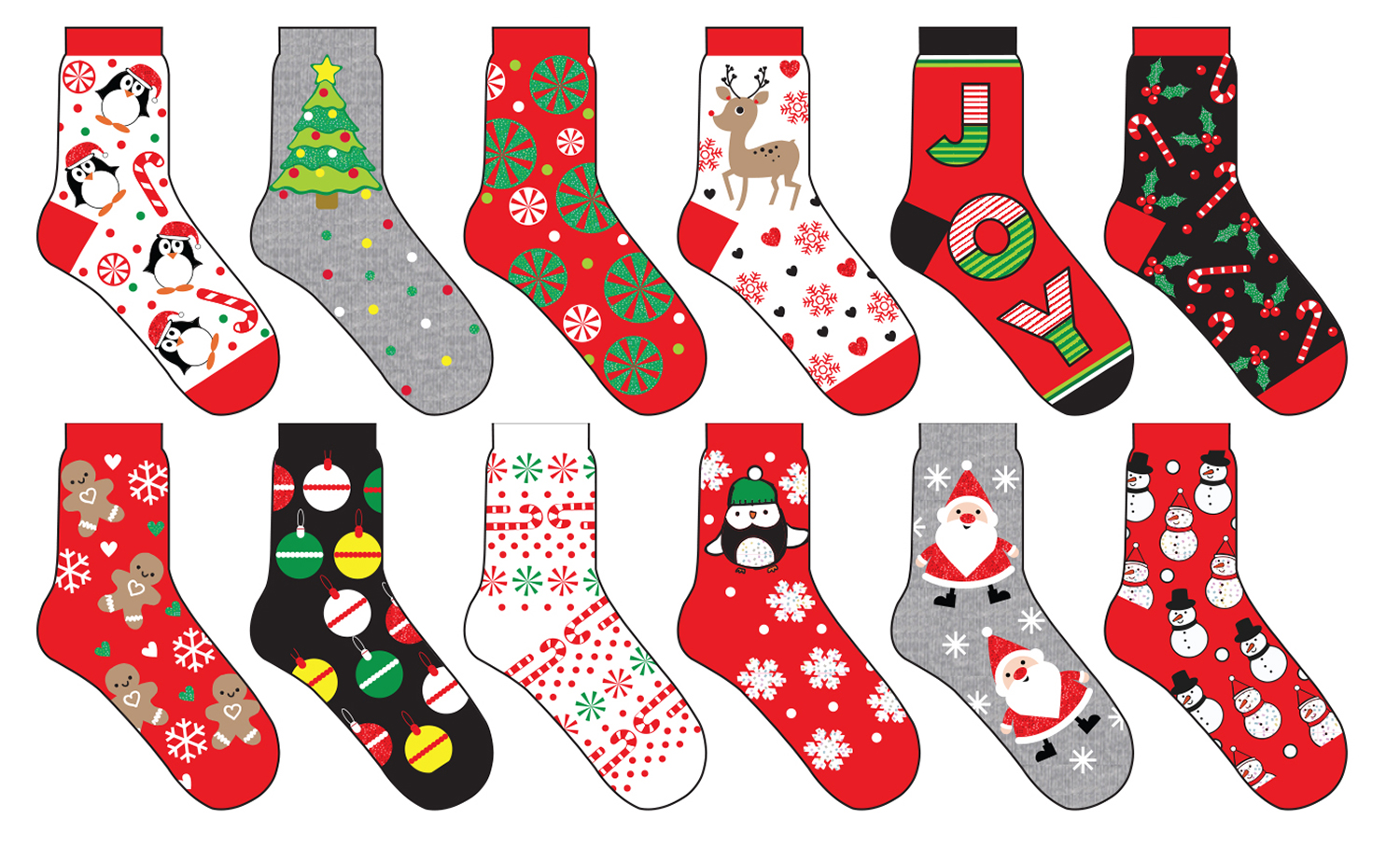 Boy's & Girl's CHRISTMAS Ankle Socks - Assorted Prints
