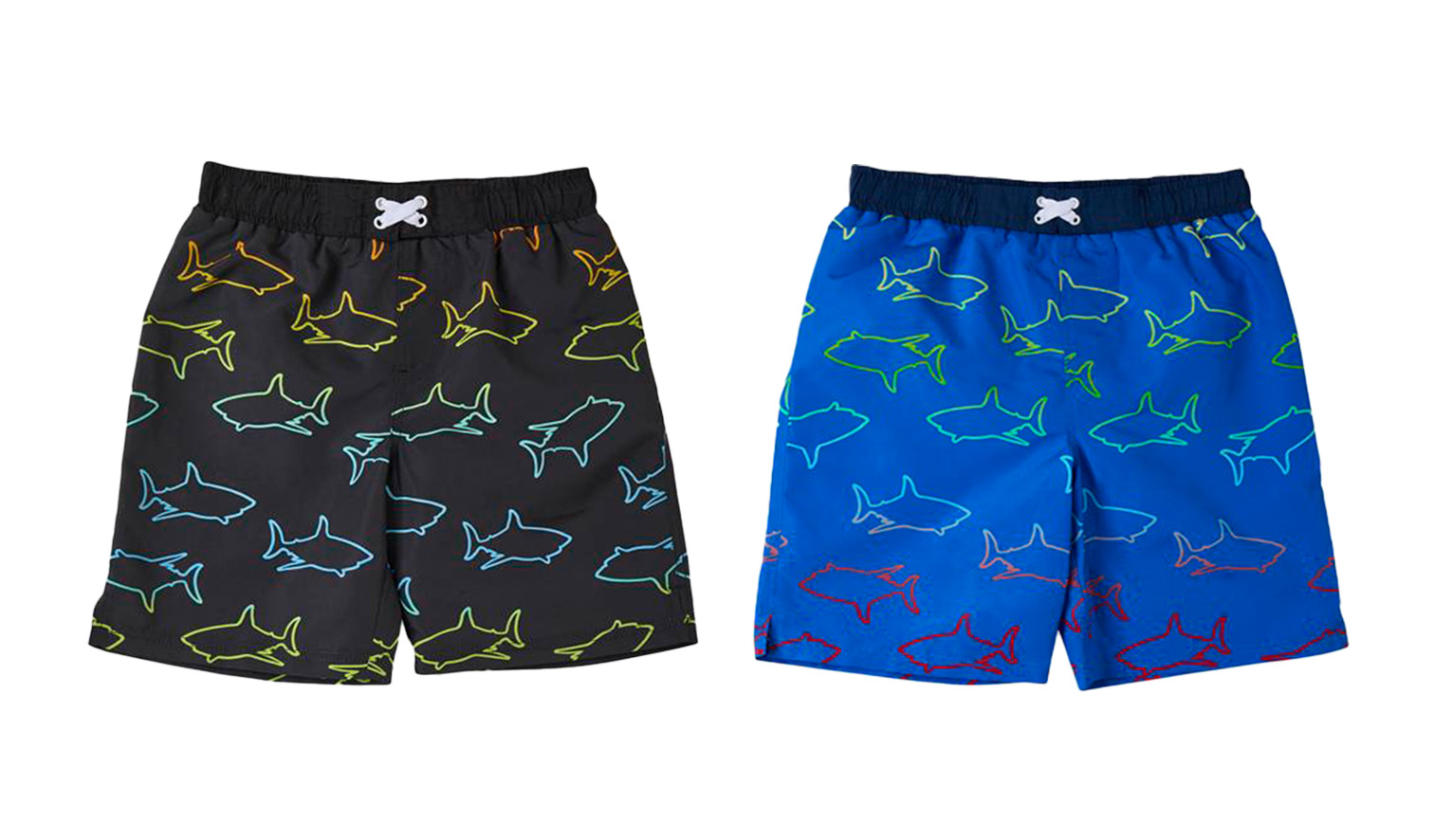 Toddler Boy's Fashion Swim Trunks - Two Tone Ombre Shark Print - Sizes 2T-4T