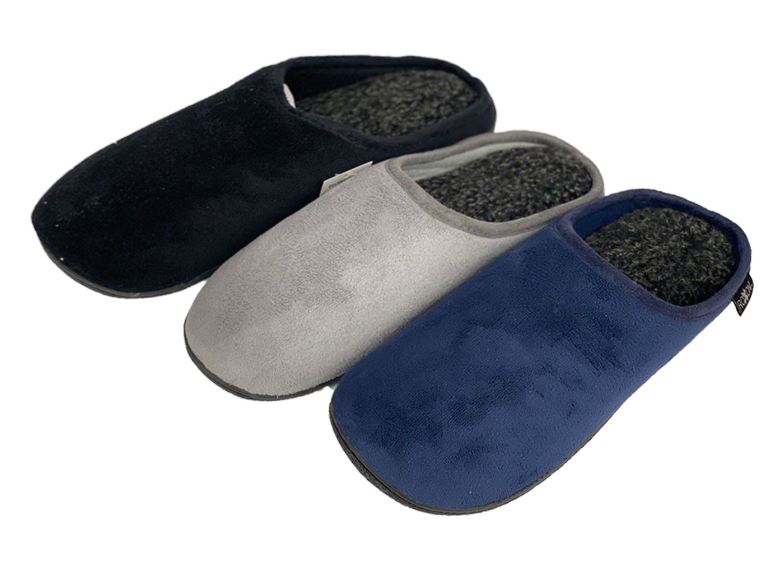 Men's Microsuede Slip-On Clog Bedroom SLIPPERS w/ Soft Sherpa Footbed - Choose Your Size(s)