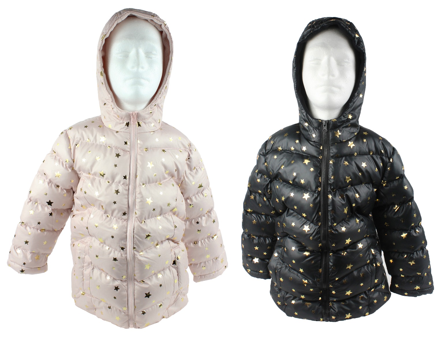 Boy S Girl S Metallic Star Winter Bubble Ski Jackets W Hood