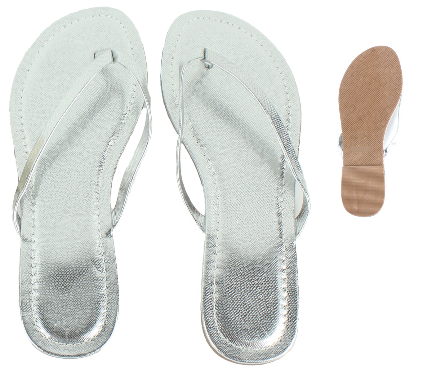 silver wedding flip flops