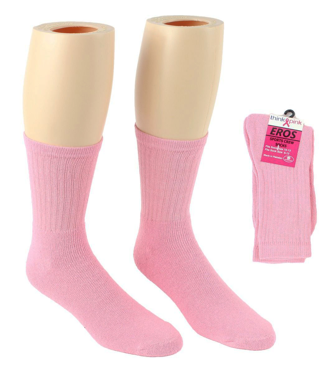 Men S Pink Athletic Crew Socks For Breast Cancer Awareness Size 10 13