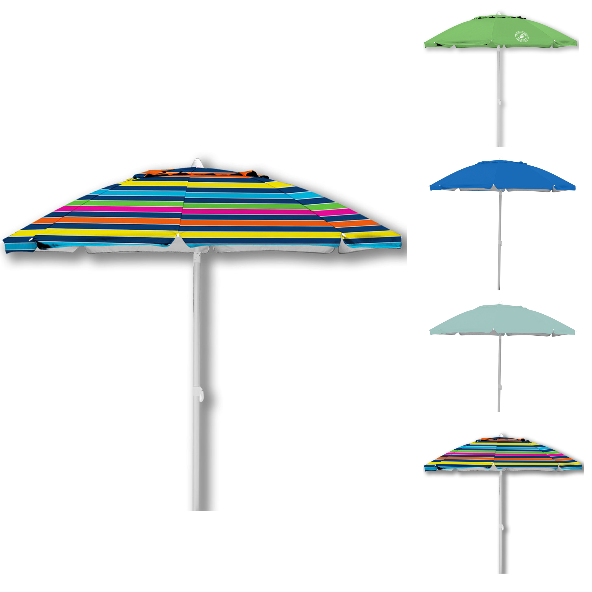 Caribbean Joe 7 Foot Beach Umbrella With UV and Carrying Case CJ-TUVC84