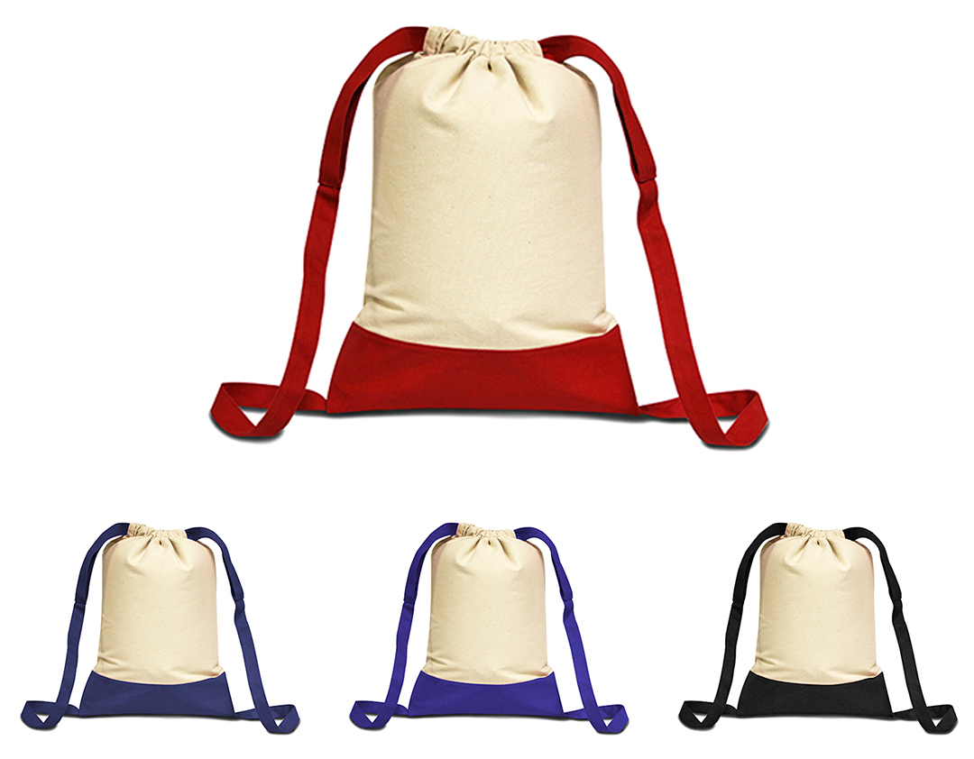 100% Cotton Drawstring Backpack Bulk 10Pcs 14w x 18h 10 - Pack Cotton Cinch Sacks Cotton Tote Backpack 