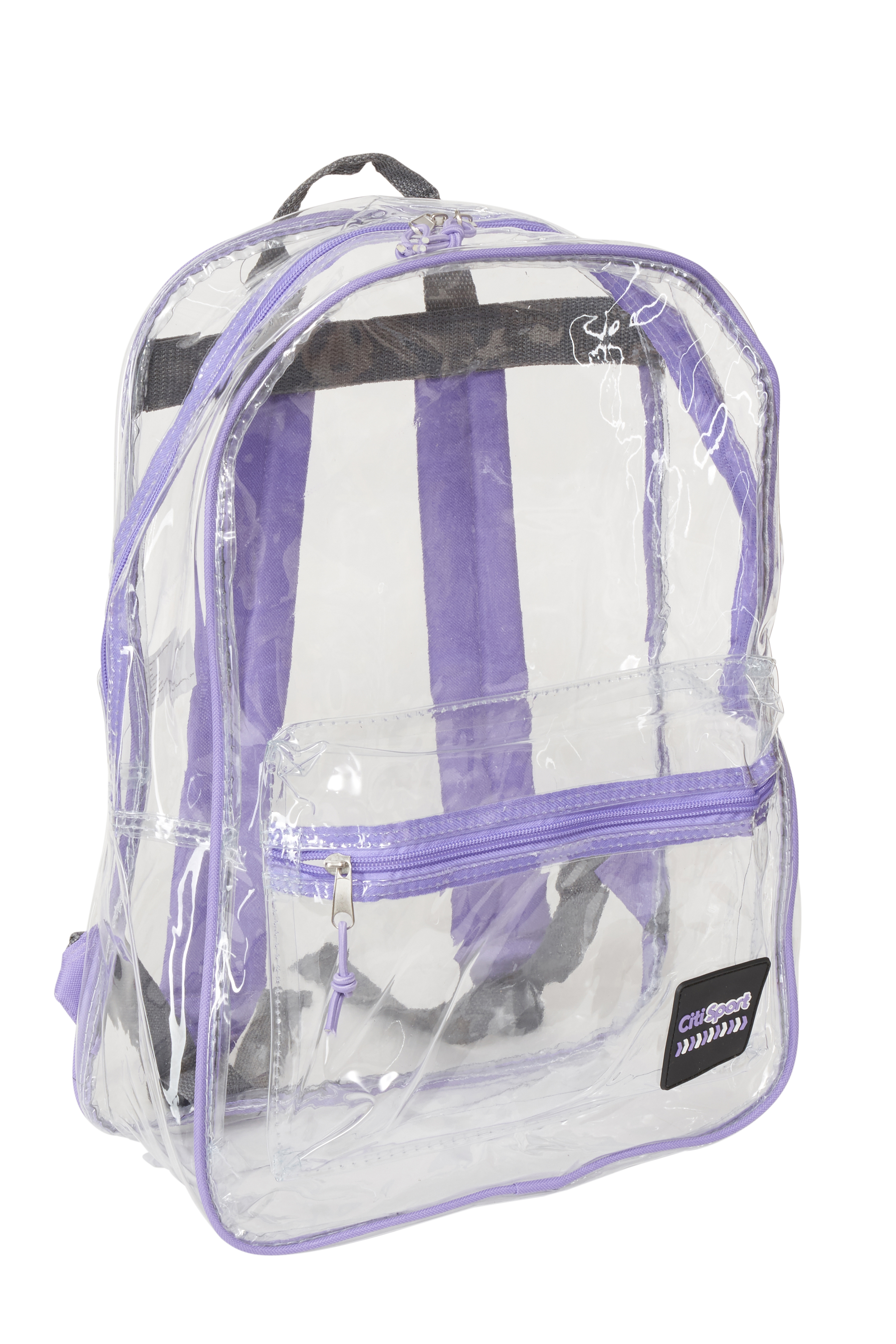 purple clear backpack