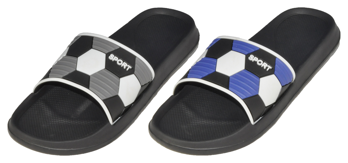 NEW Mens Flip Flops Size Medium 8-9 Black Blue Sandals Cloth Straps Pool Beach