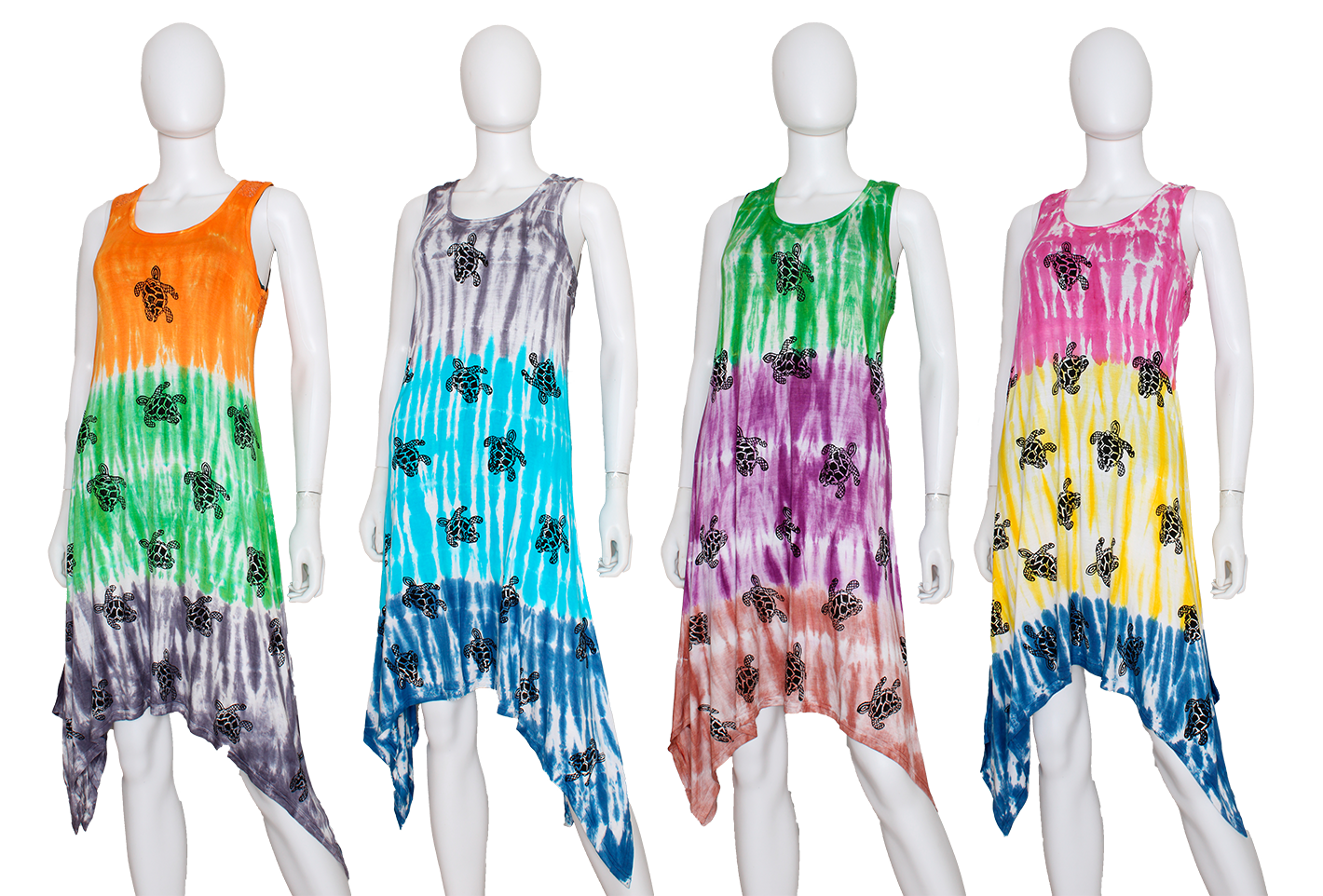 Set of 6 Turtle Tango Printed Embellised Cover Up (S, M & L)