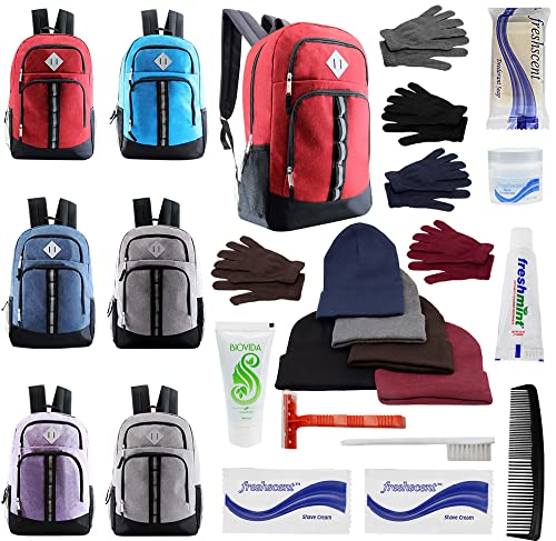 ''18'''' Deluxe Two Tone BACKPACKs, Winter Apparel, & 8 PC. Hygiene Kit Bundle w/ Embroidered Locker Lo