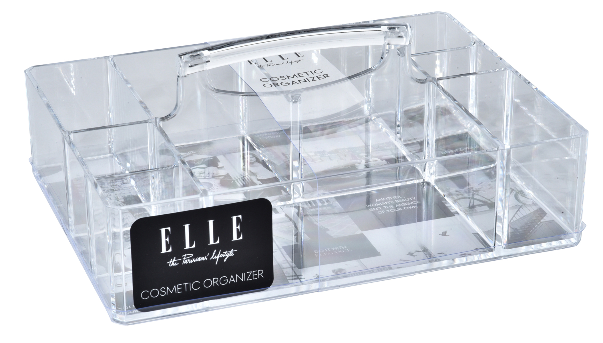 ELLE The Parisians Lifestyle Collection COSMETIC Makeup Organizers w/ Carrying Handle