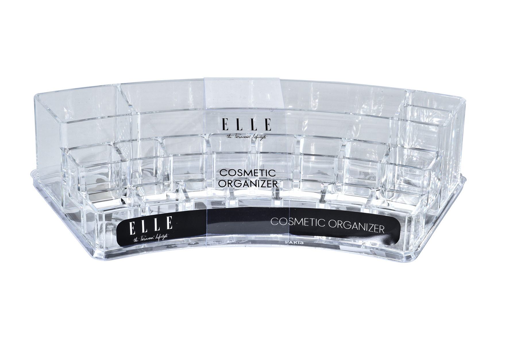 ELLE The Parisians Lifestyle Collection Clear Acrylic COSMETIC Organizers