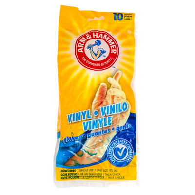 GLOVES Vinyl Universal Size 10pc Arm And Hammer