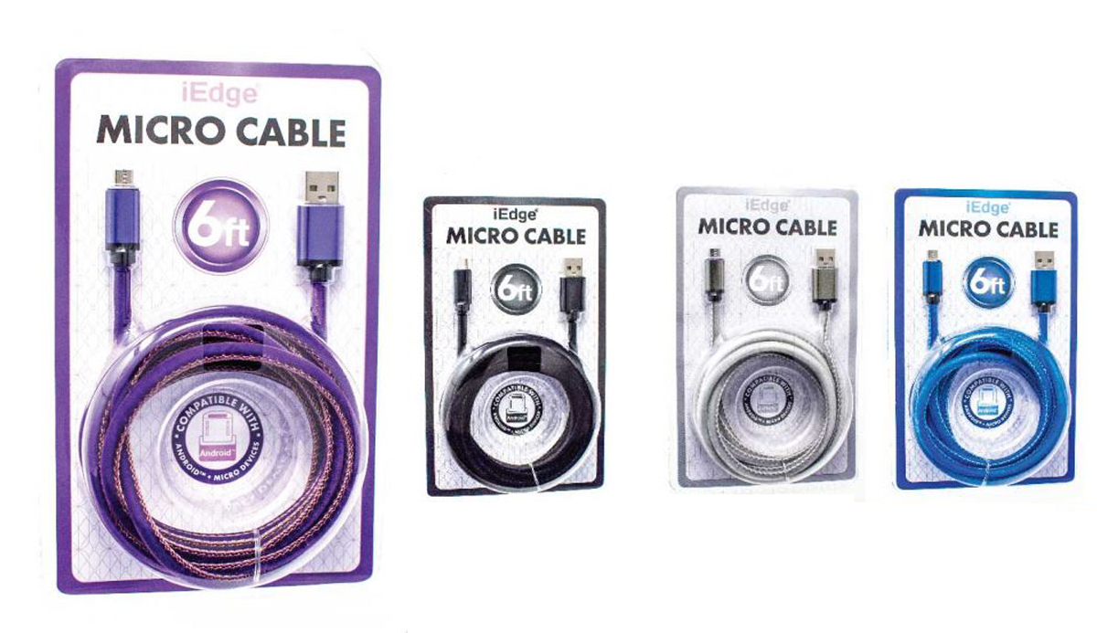 6-Ft. Metallic Micro-USB Velvet Braided Cables