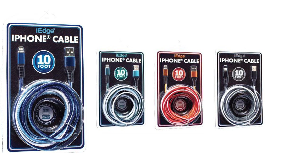 10-Ft. iPhone Lightining Fabric Cables - Assorted Colors