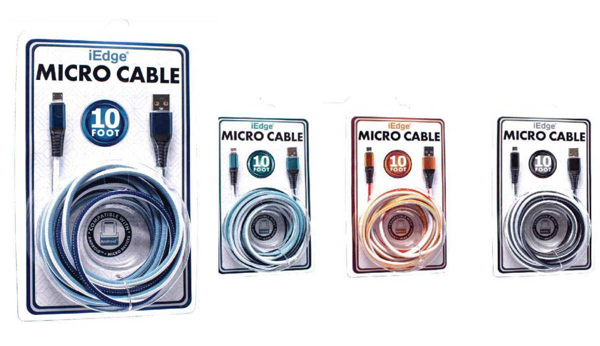 10-Ft. Micro-USB Fabric Cables - Assorted Colors