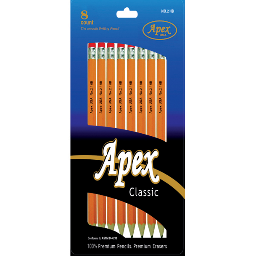 APEX Classic Sharpened No. 2 PENCILs - 8-Packs